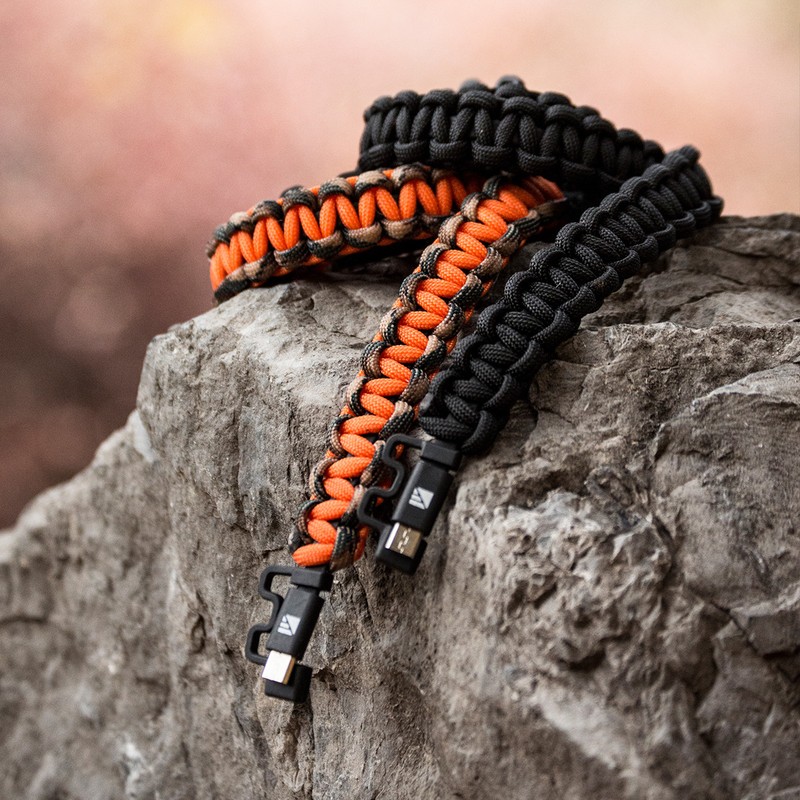 DARK ENERGY-SURVIVAL Charging Cable-STEEL REINFORCED • WATERPROOF • 550 PARACORD