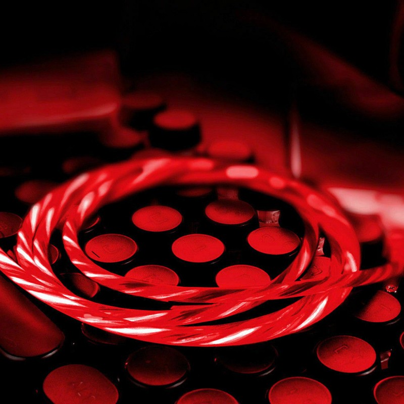 Flashing Cable Micro USB Flowing LED Light Charging Cord For Samsung HTC Android