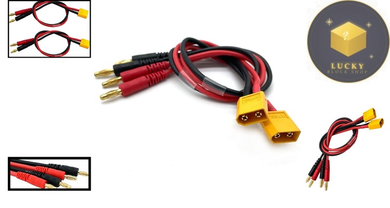 High-Performance XT60 to 4mm Banana Plug Charge Cables - Pack of 2, Tangle-Free gallery