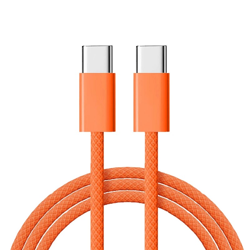 Orange Cable USB C To USB Type C Fast Charger for iPhone 17 16 15 Plus WITH Pin