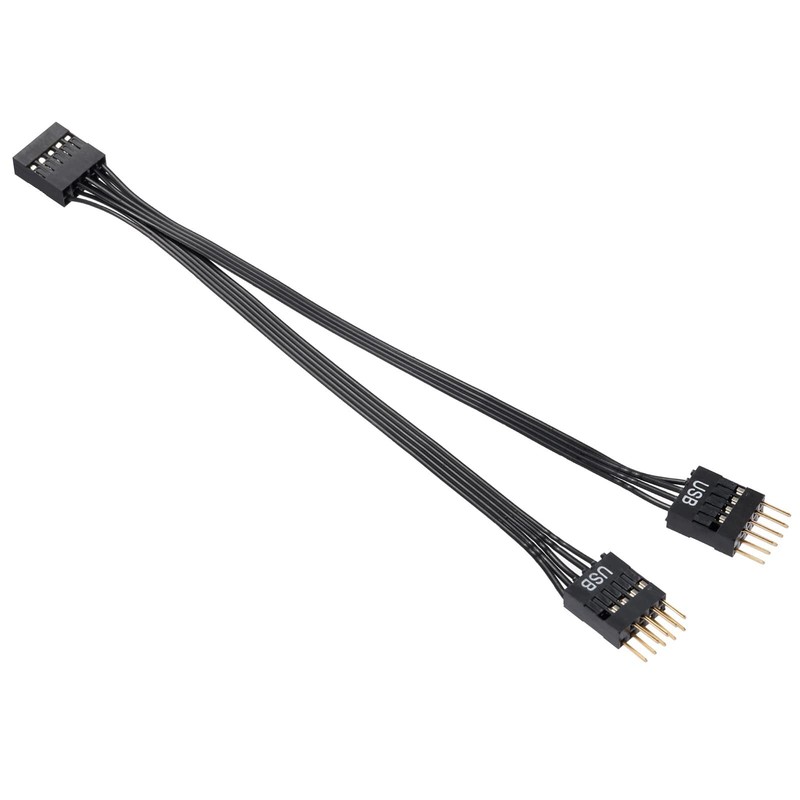 Motherboard USB Splitter USB 2.0 9-Pin 1-in-2 Adapter Cable 17.6CM NZXT PC