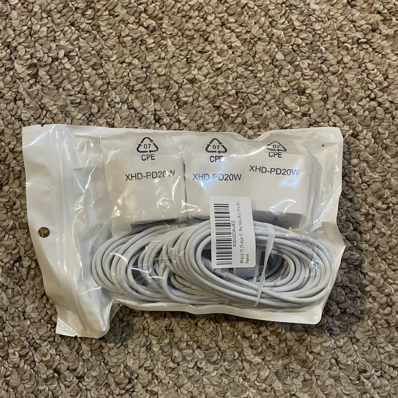 3 PACK USB-C to USB-C Cable 20W Type C Fast Charging Cord and Block 10ft