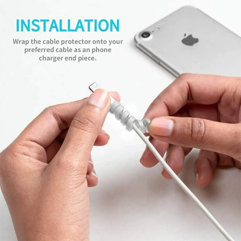 USB Cable Protector Charging Cable Spiral Silicone Protective Sleeve Wire End Co gallery