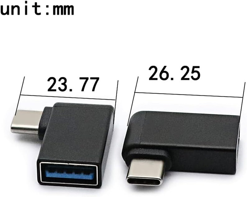 Right Angle USB-C to USB 3.0 Adapter 2 Pack, 90° Type-C Male to USB-A Female OTG gallery