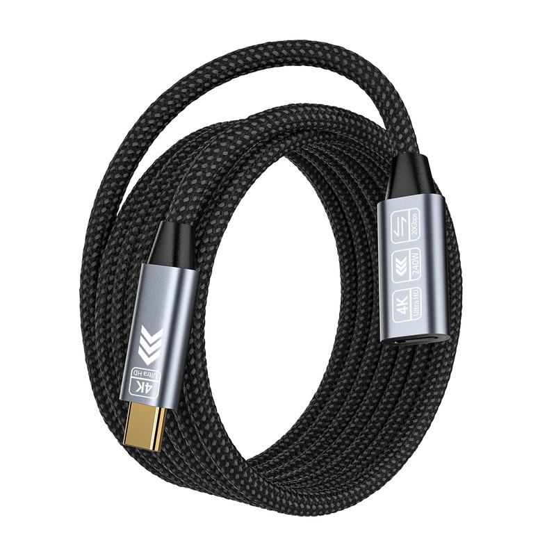10FT USB C Extension Cable 20Gbps/240W USB3.2 Extender For Thunderbolt 4/3
