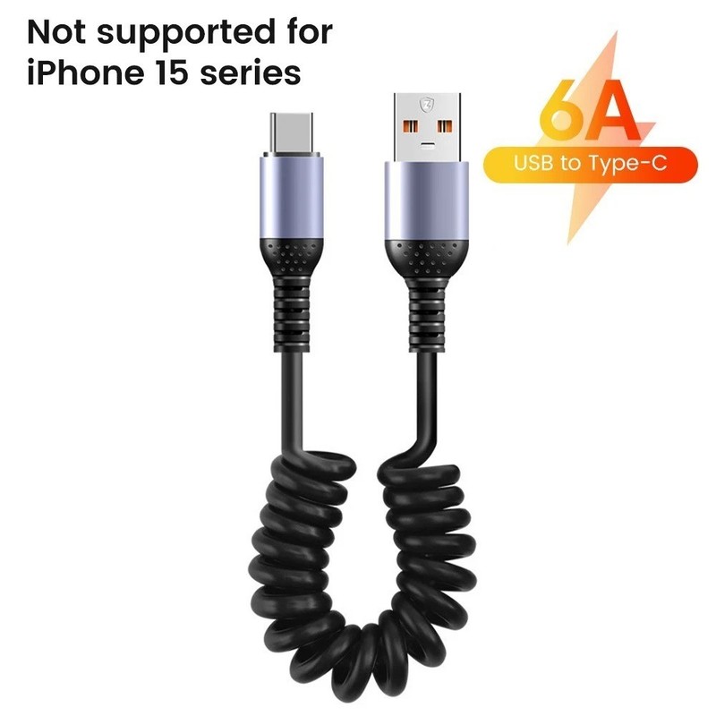 66W 100W Type C TO Type C Cable For iPhone 15 Huawei Xiaomi Samsung Car Spring