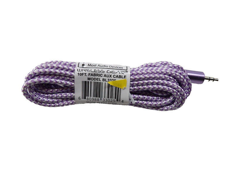 Qty 3 - Aux Cord 10ft 3.5mm Purple gallery