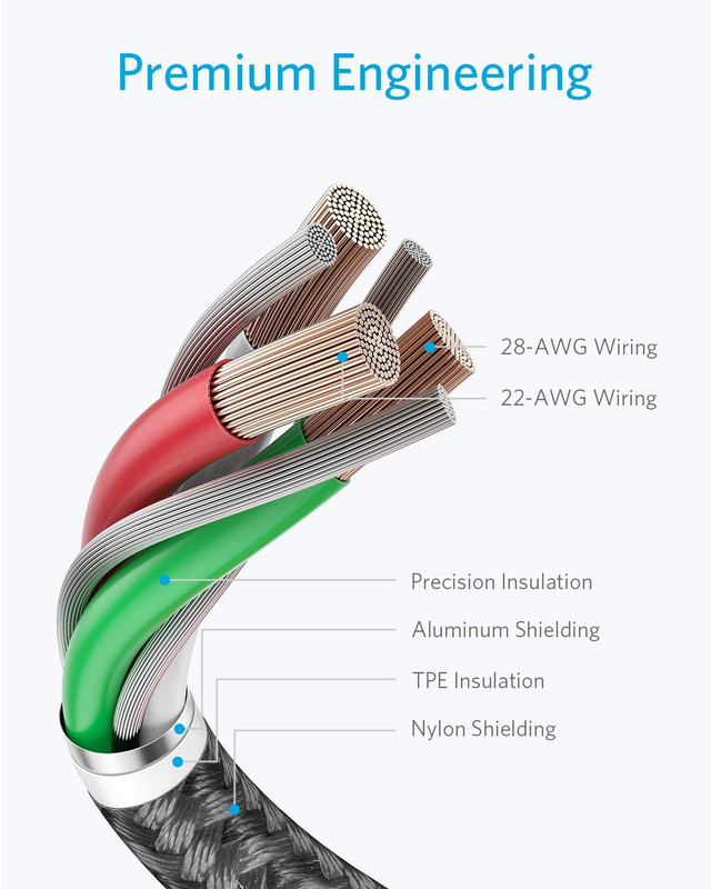 6 Ft Premium Double-Braided Nylon Lightning Cable, Apple Mfi Certified for Iphon gallery