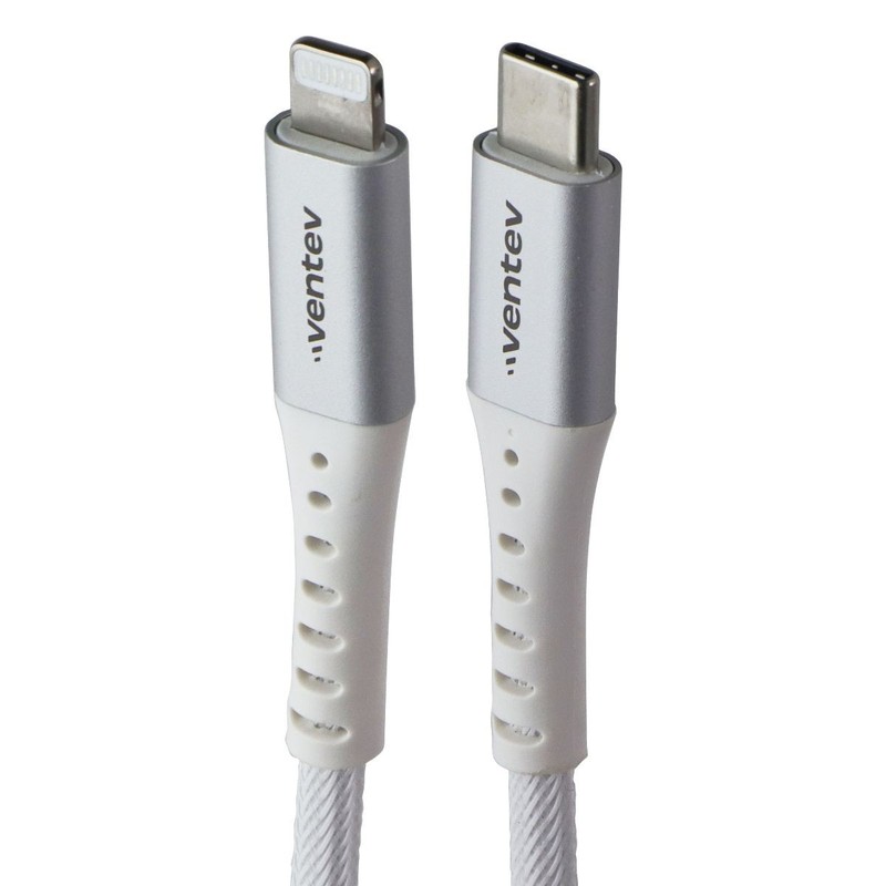 Ventev 10 Foot Alloy USB-C to 8-Pin Ultra Durable Cable – White