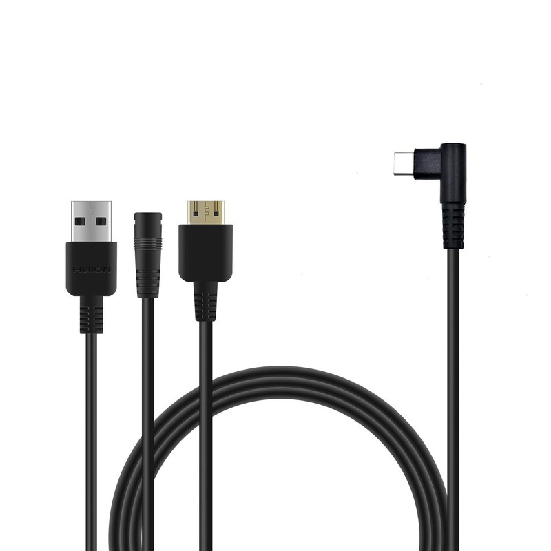 HUION 3-in-1 Cable for KAMVAS Pro 16 Pro 13 GT-133 and Pro 12 GT-116 Graphics Dr