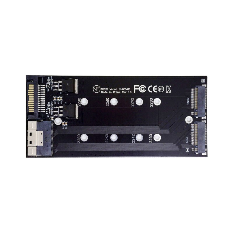 CABLECY Slimline SFF-8654 8X Dual NVME M.2 AHCI Raid Card VROC PCIE Express 4.0 gallery