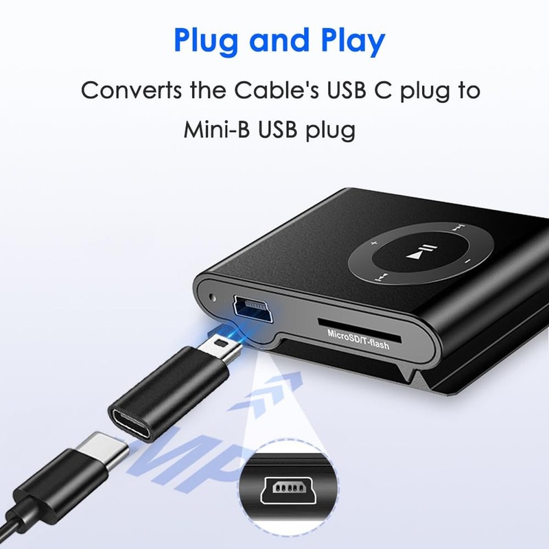 USB C to Mini USB Adapter 2 Pack, USB Type C Female to Mini USB 2.0 Type-B Ma... gallery