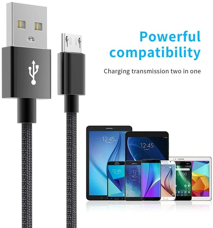 Pack of 2 Charger Android Micro USB(6FT/2m) Nylon Braided Fast Charging Cables gallery