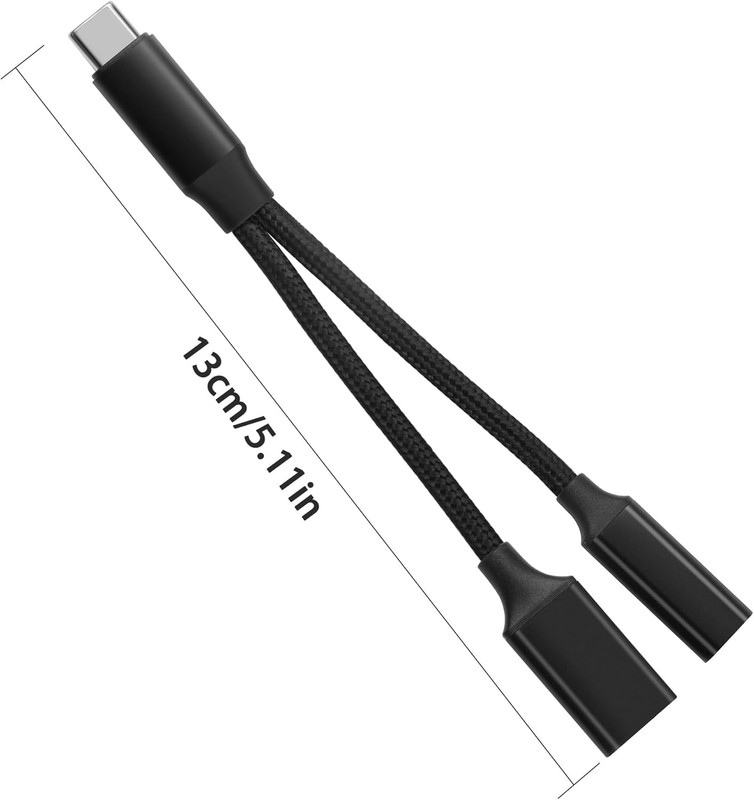 USB C OTG Charging Adapter, 2 in 1 Type-C Splitter with 10W Charging and USB a F gallery