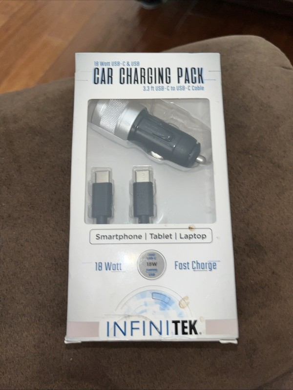 Car Charging Pack ~USB-C to USB-C Cable 3 Ft. ~ Smartphone