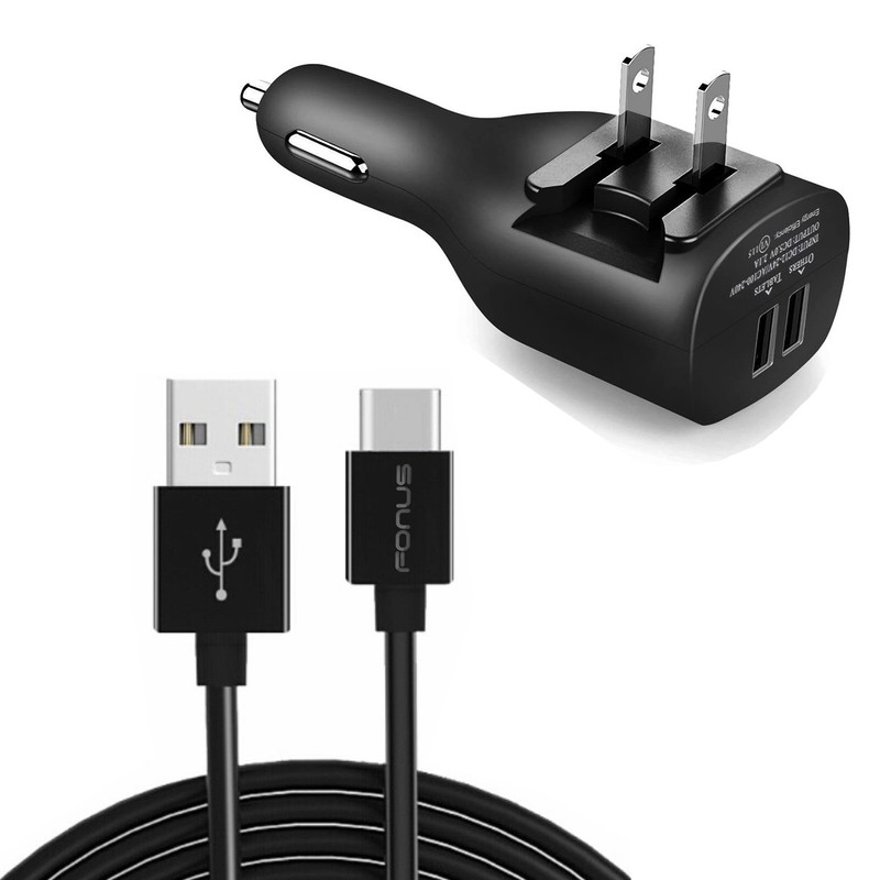 For Galaxy A32/A33/A34/A35/A36 – 2-in-1 Car Home Charger 6ft Long USB-C