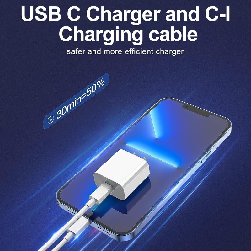 iPhone Charger Fast Charging 2 Pack Type C Wall Charger Block with 2 Pack [6FT&1 gallery