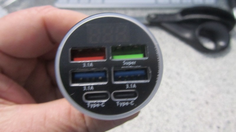 1 USB C 3.1A 6in1 Charger Smartphone Black Car Cigarette Lighter (Foreign Shipping gallery