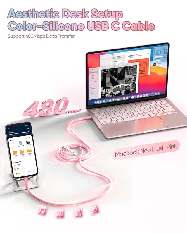 10FT USB to USB Cable 3-Pack, 10 FT USB Fast Charging Cable Long-Soft Silicon... gallery