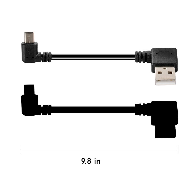 Durable Mini USB 2.0 Cable 10-Inch – Fast Charge & Sync, 90° Angled Design gallery