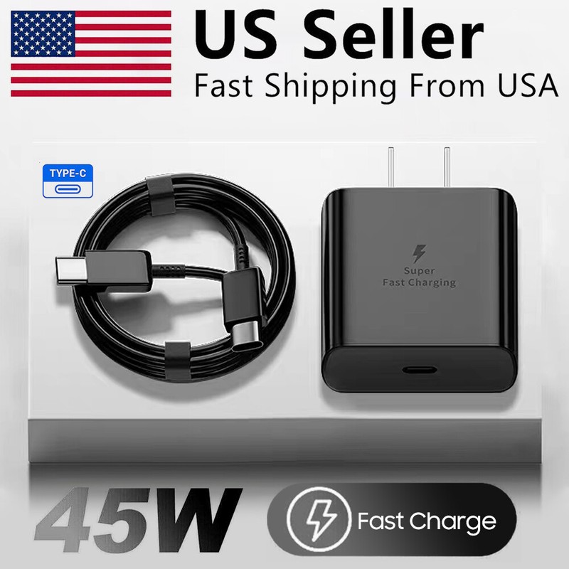 😍45W Type USB C Fast Wall Charger+Cable For Samsung Galaxy S22 S21 S20 gallery