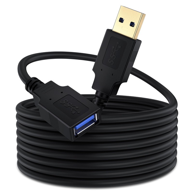 10 FT Black USB 3.0 Extension Cable A Male To A Female 5Gbps Data Transfer