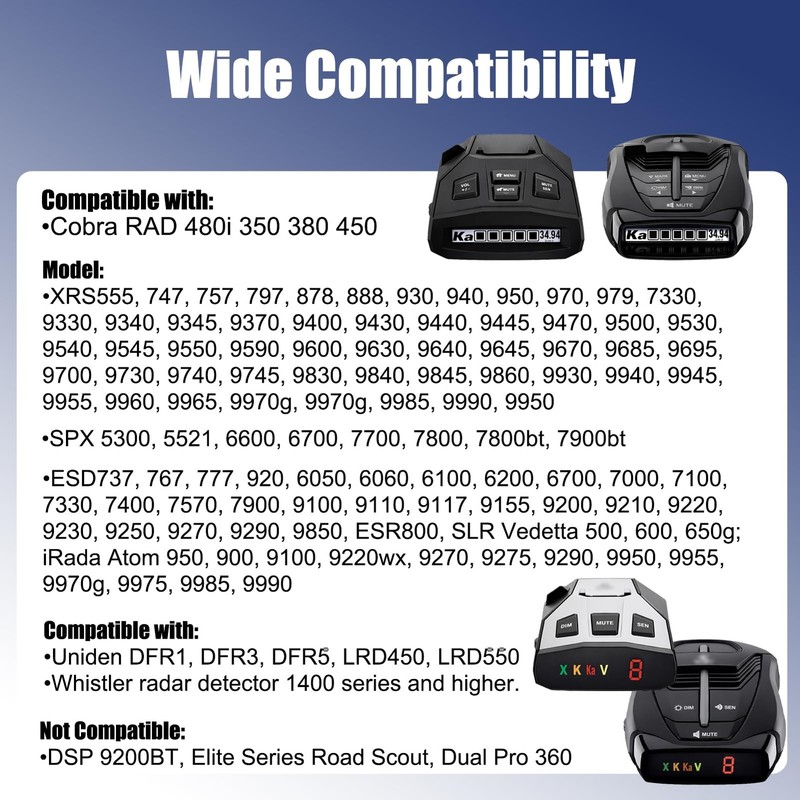 Radar Detector Power Cable - USB to DC3.5 Plug, with Cobra RAD 350,380,450,48... gallery