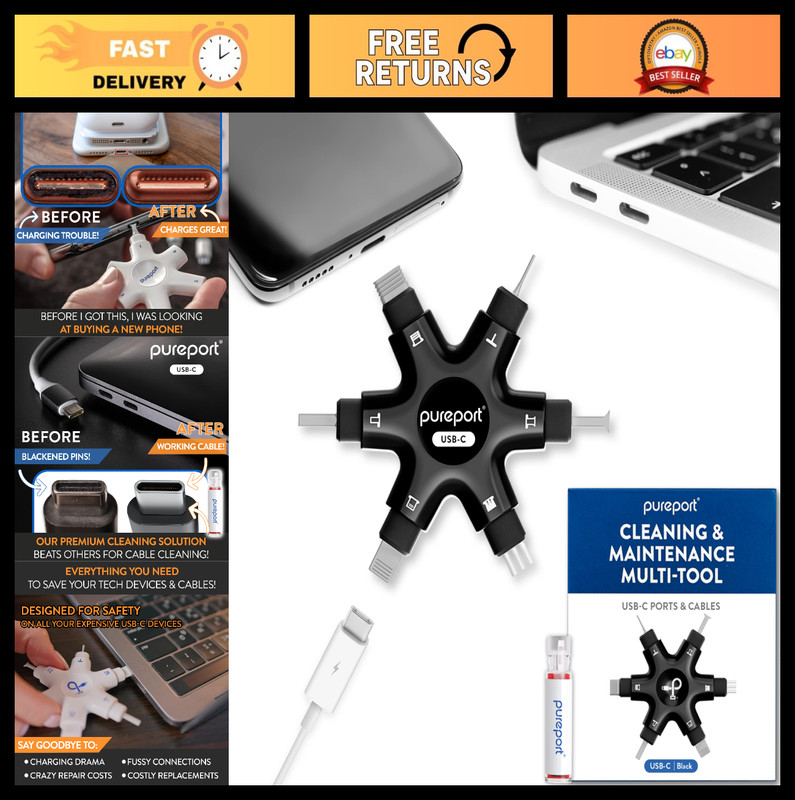 USB-C Multi-Tool Cleaning Kit for Phones, Tablets & Laptops | Repair & Restore P