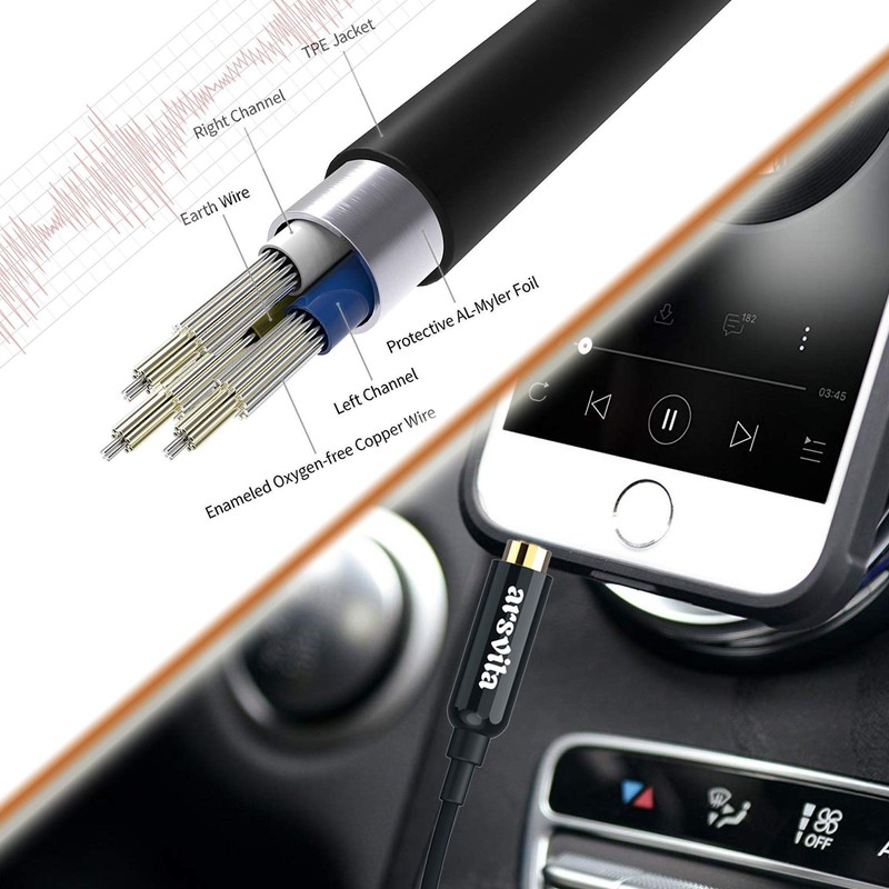 Car Audio Cassette to Aux Adapter, 3.5 MM Auxillary Cable Tape Adapter gallery