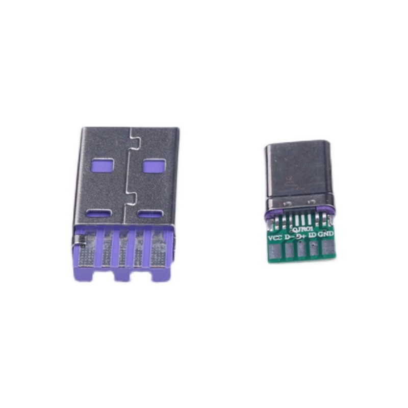 1Set Type-C USB Fast Charge Adapter 65W 5A Male Connector Welding with 5Pin PCB
