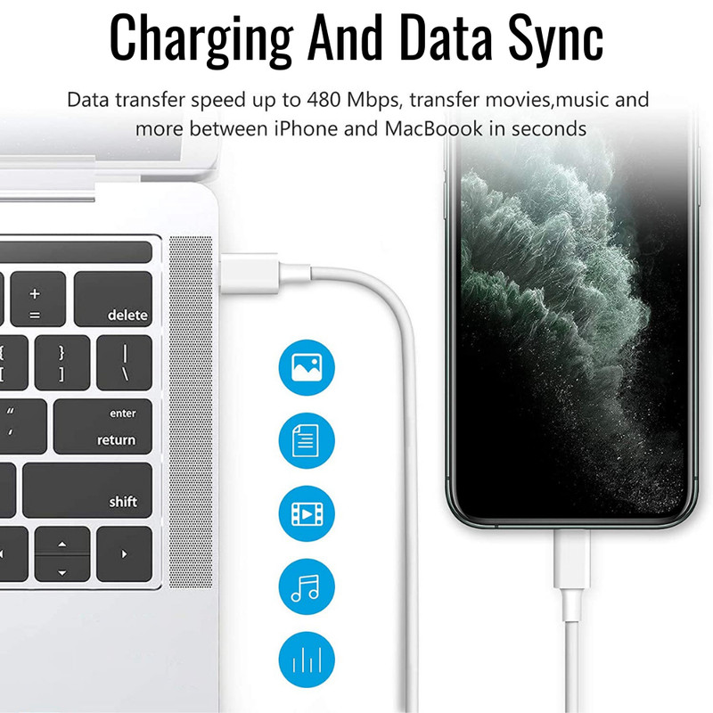 Fast Charger 20W PD Charging Adapter Type C Cable For iPhone 14 13 12 11 Pro Max gallery