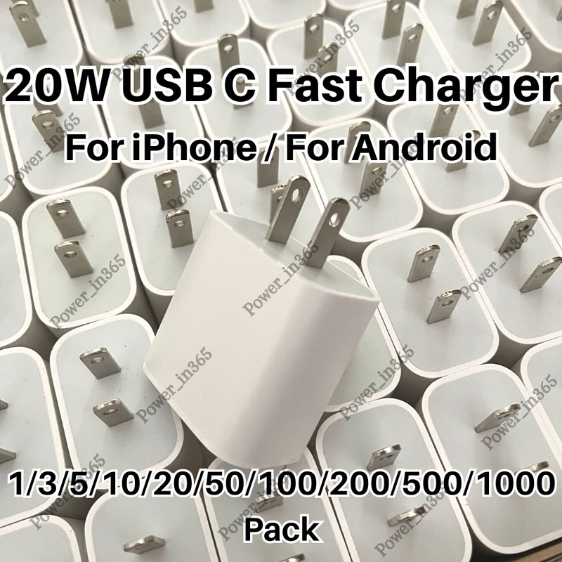 Fast Charger 20W PD Power Adapter Lot For Android iPhone 15 14 13 12 11 X 8 iPad