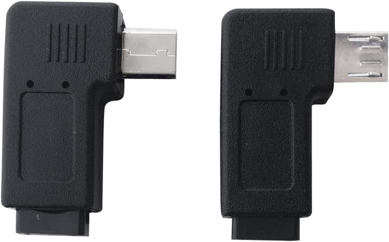 1 Pair Right Left 90 Degree Angle Micro USB Male to Micro USB Female Adapter gallery