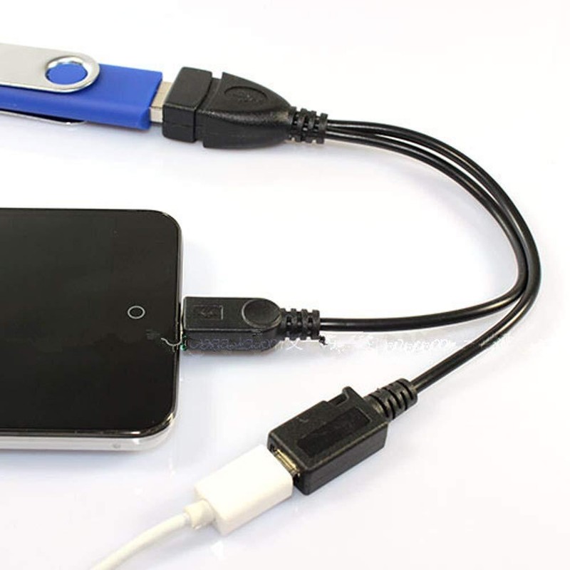 Micro USB Splitter Cable OTG Power Female to Male 5 Pin Adapter Converter gallery