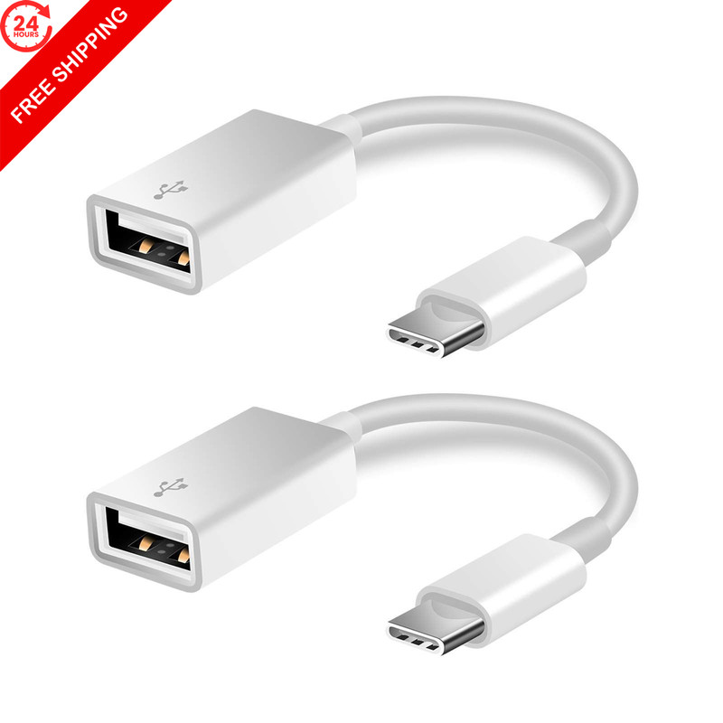 FLEAVER USB C to Adapter [2 Pack],Type-C OTG Cable Type C Male white