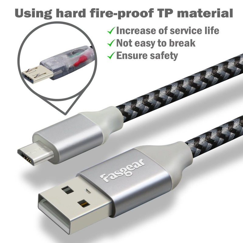 Micro USB Cable 10ft, 3 Pack Fast Charging Micro USB 2.0 High Speed Data Sync... gallery