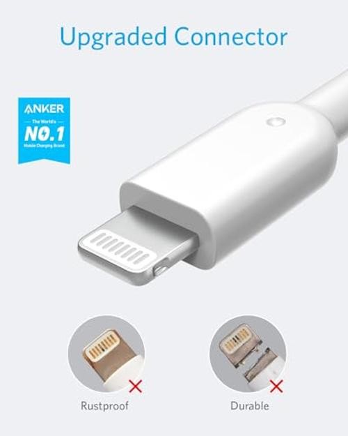 Anker Powerline II Lightning Cable,Apple MFi Certified,USB 6 ft White gallery
