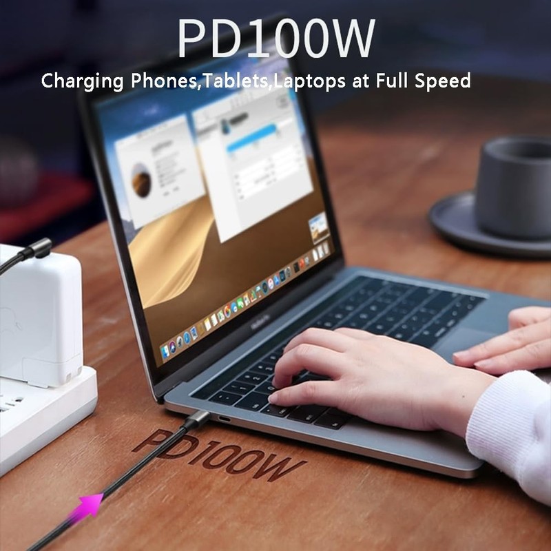 USB to USB Cable 100W 2 Pack 3+6FT to Fast Charging Cable Right Angle for iPh... gallery