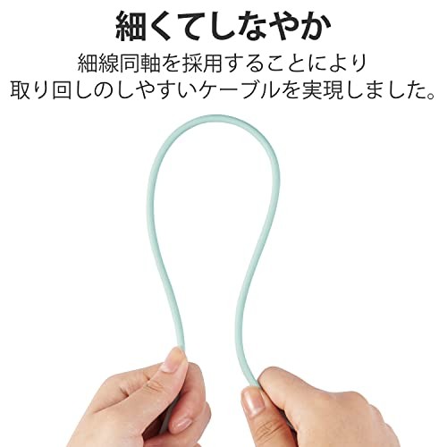 Elecom USB4 Type C Cable 0.8m Power Delivery Green iPhone 16 Compatible gallery