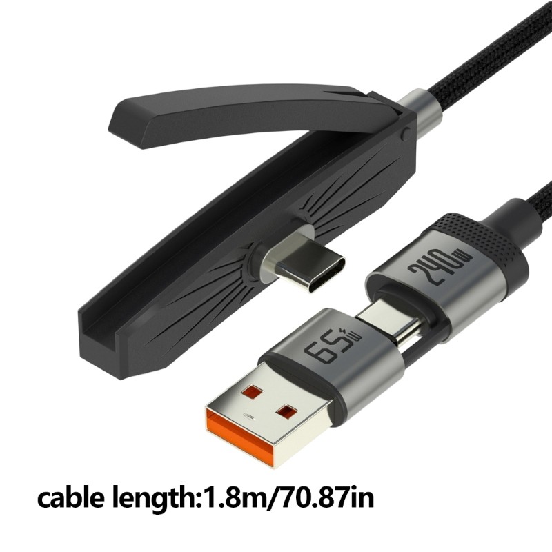 Multi Device 240W Type C and 65W USB Cable Includes Holder Braided Durability gallery