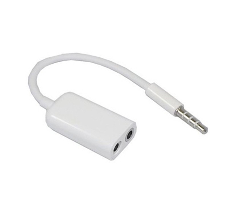 2 Pack 3.5mm Earphone Headphone Dual Jack Splitter Audio Cable Cord Lead White