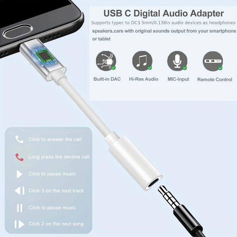 USB Type C to 3.5mm Headphone Audio Adapter Cable For Galaxy S21 S20 Note 20 10 gallery