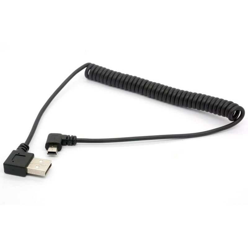 Retractable 1.5m Mini USB to USB 2.0 Cable - Right Angle Charging Solution gallery