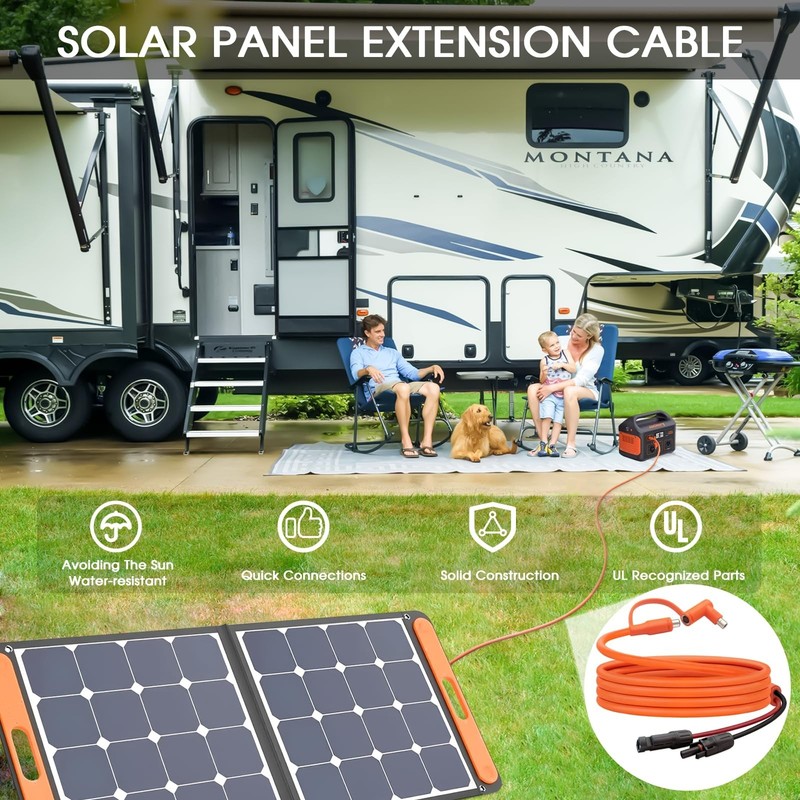 10FT MC4 to 8mm Adapter Cable | Universal Solar Panel Connector for Portable Pow gallery