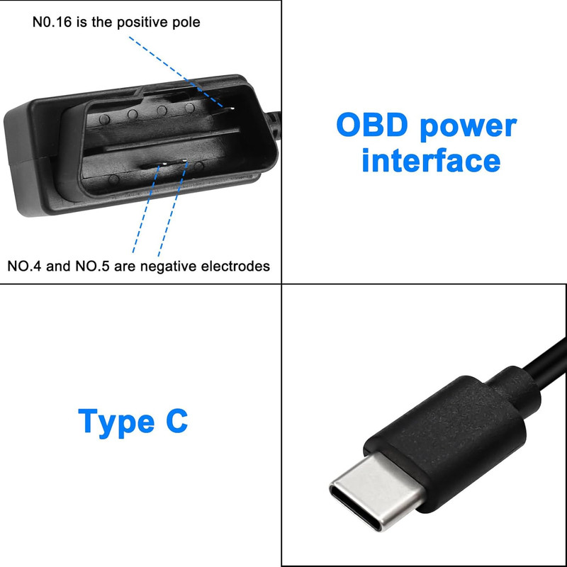 XMSJSIY OBD Power Cable for Dash Camera Type C OBD2 Power Cable Adapter Hardwire gallery