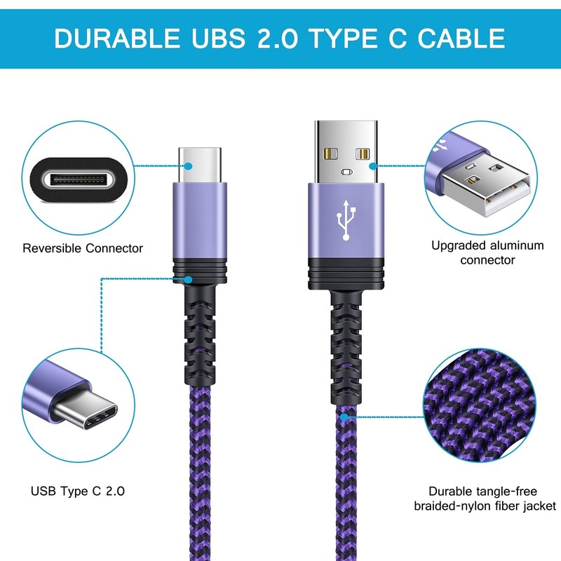 Android Cell Phone Charging Cable Type C Fast Charger Cord for Moto G Stylus/... gallery