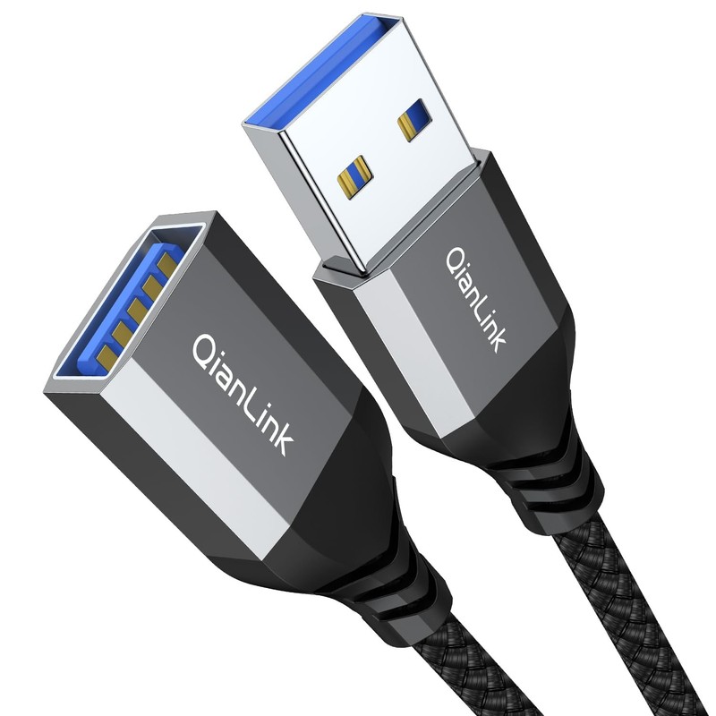 3.3ft Nylon Braided USB 3.0 Extension Cable for Webcam Mouse Keyboard Gray