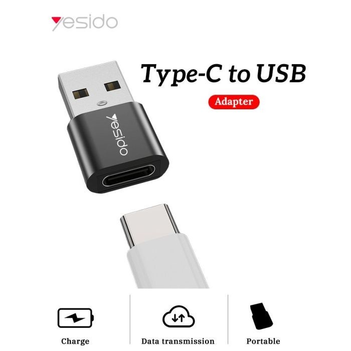 Yesido GS09 OTG Adapter USB-A to Type-C Black For Card Reader Mouse Convert gallery