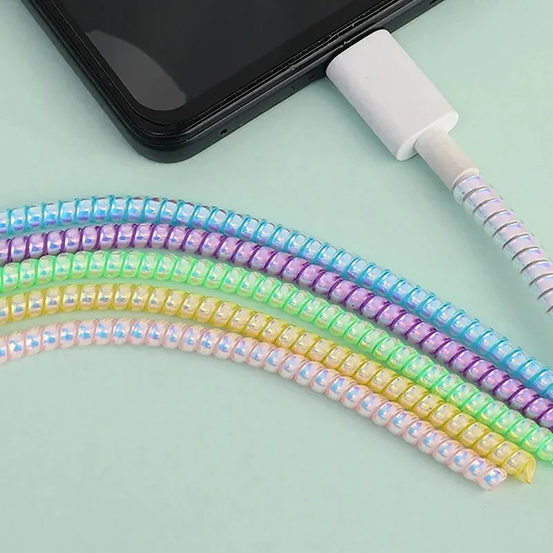 1.6m Spiral Charger Cable Cord Protector Anti-break Spring Protection Rope gallery