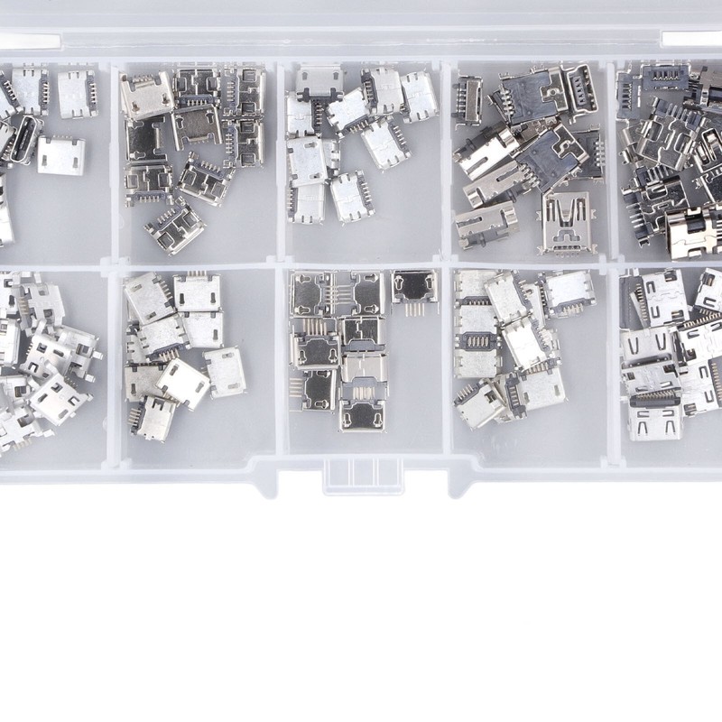 100Pcs Micro MINI USB Female Plug Connector USB Jack Connector for Household App gallery